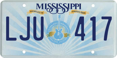MS license plate LJU417