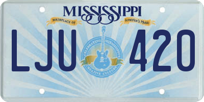 MS license plate LJU420