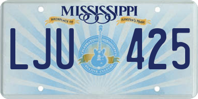 MS license plate LJU425