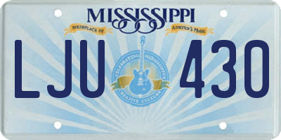 MS license plate LJU430