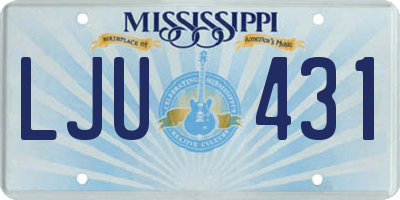MS license plate LJU431