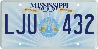 MS license plate LJU432