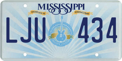 MS license plate LJU434