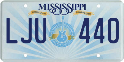 MS license plate LJU440