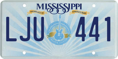 MS license plate LJU441