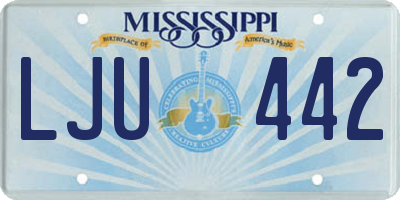 MS license plate LJU442