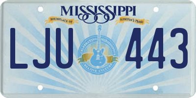 MS license plate LJU443