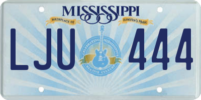 MS license plate LJU444
