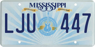 MS license plate LJU447