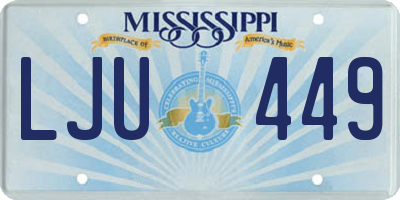 MS license plate LJU449