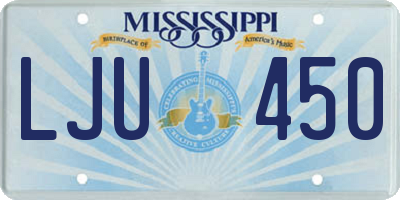 MS license plate LJU450