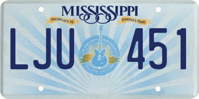 MS license plate LJU451