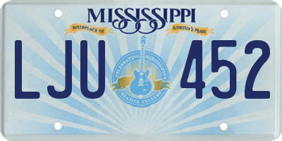 MS license plate LJU452