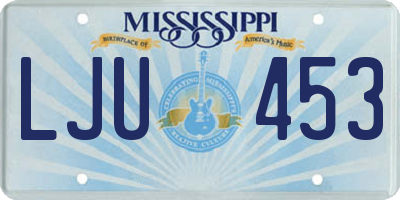 MS license plate LJU453