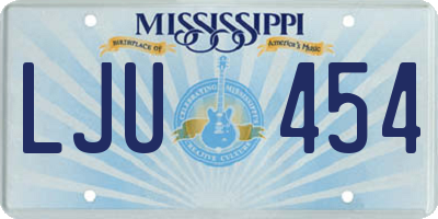 MS license plate LJU454