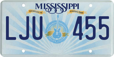 MS license plate LJU455