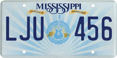 MS license plate LJU456