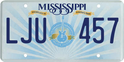 MS license plate LJU457