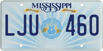 MS license plate LJU460