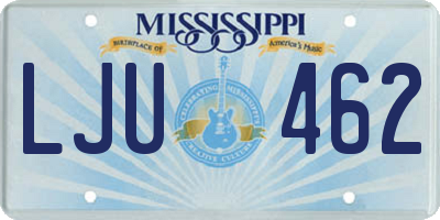 MS license plate LJU462