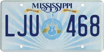 MS license plate LJU468