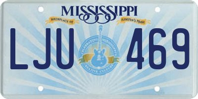MS license plate LJU469