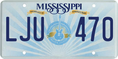 MS license plate LJU470