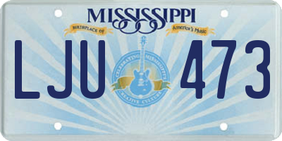 MS license plate LJU473