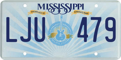 MS license plate LJU479