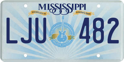 MS license plate LJU482