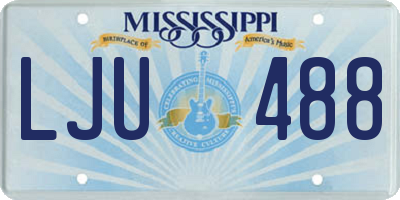 MS license plate LJU488