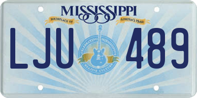 MS license plate LJU489