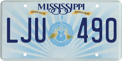 MS license plate LJU490