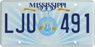 MS license plate LJU491