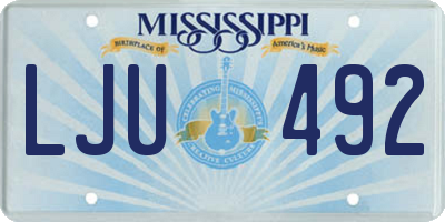 MS license plate LJU492