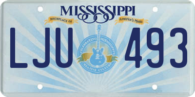MS license plate LJU493