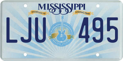 MS license plate LJU495