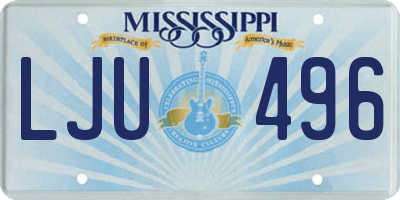 MS license plate LJU496