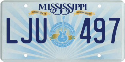 MS license plate LJU497