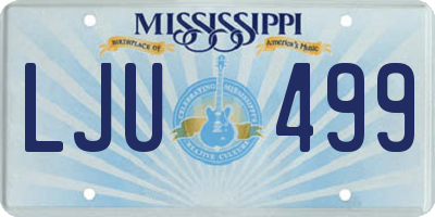 MS license plate LJU499
