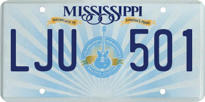 MS license plate LJU501
