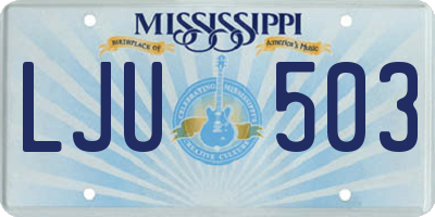 MS license plate LJU503