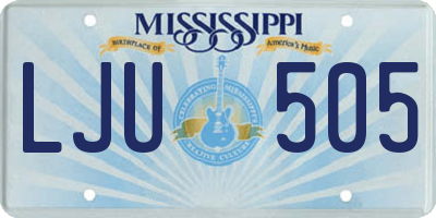 MS license plate LJU505