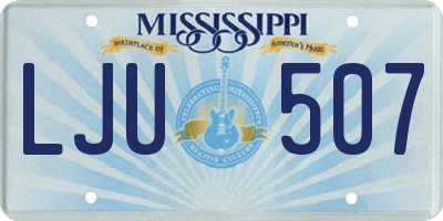 MS license plate LJU507