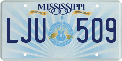 MS license plate LJU509