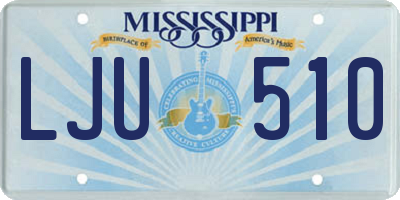 MS license plate LJU510