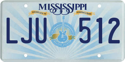 MS license plate LJU512