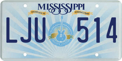 MS license plate LJU514