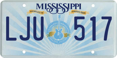 MS license plate LJU517