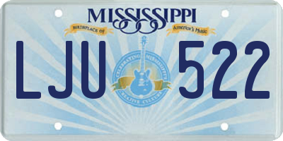 MS license plate LJU522